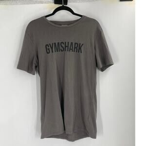 Gymshark Gray Logo Short Sleeve Active Tee Men’s Medium Cotton Stretch